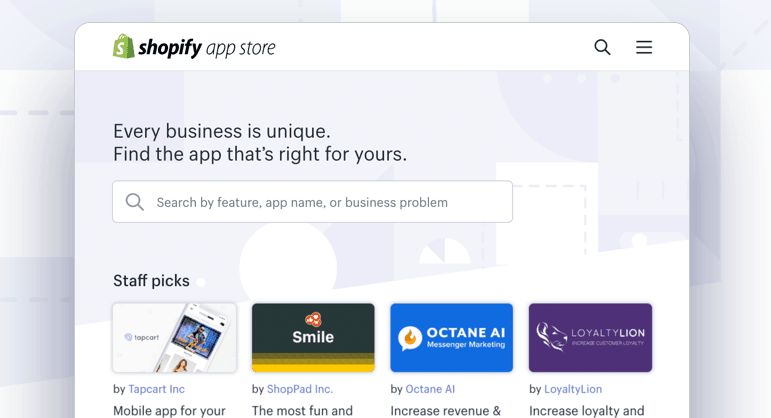 shopify app store