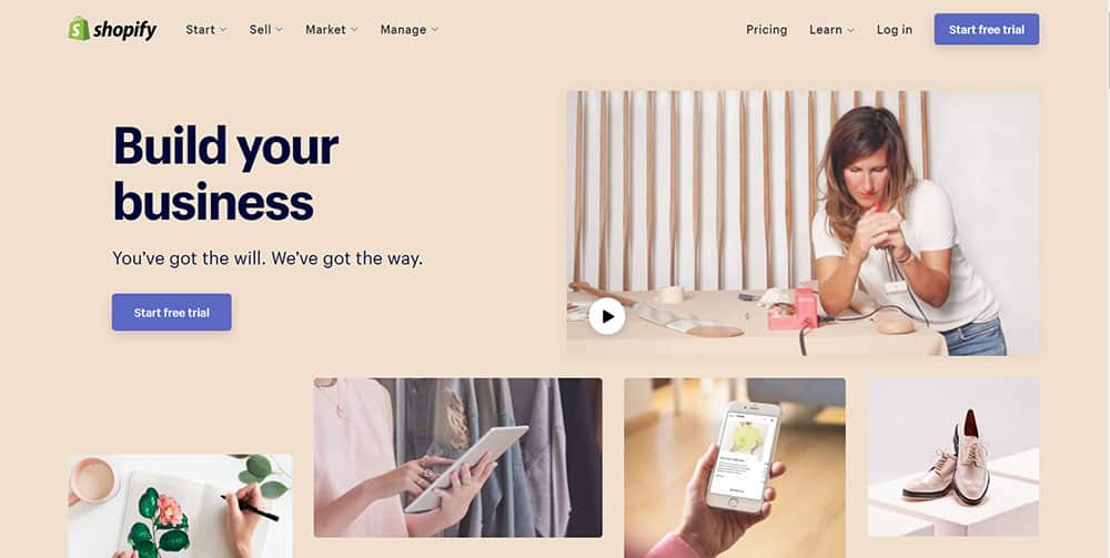 shopify home