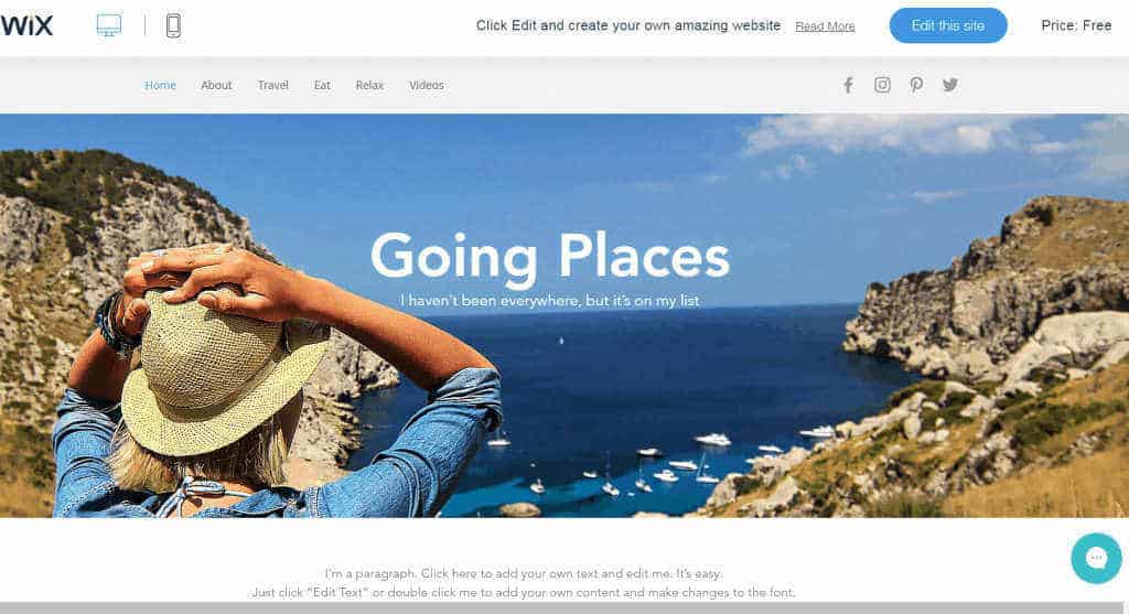 Wix Travel Blog