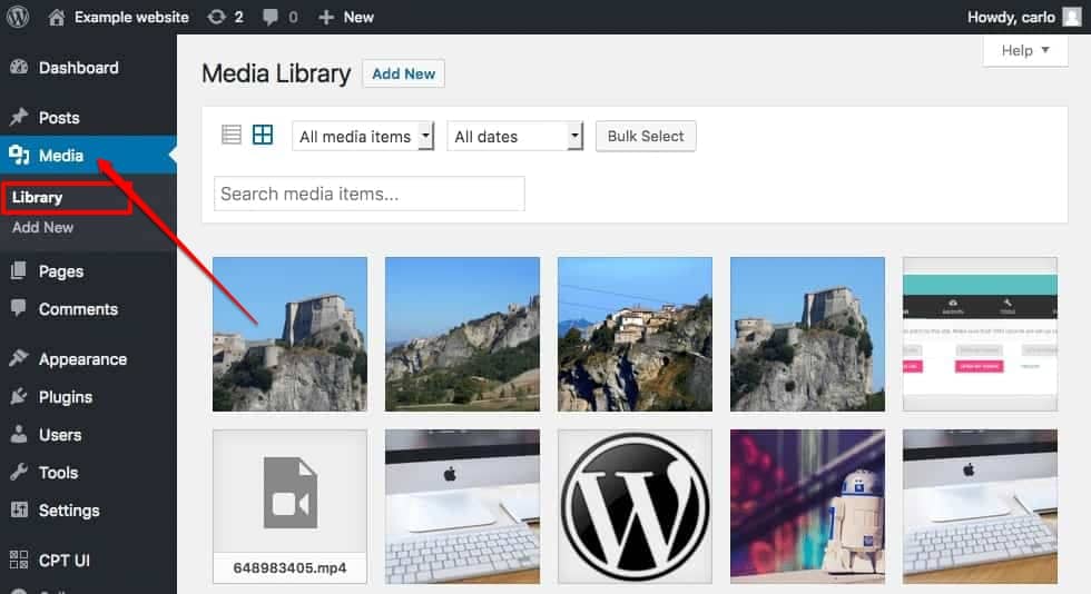 Wordpress Media Library