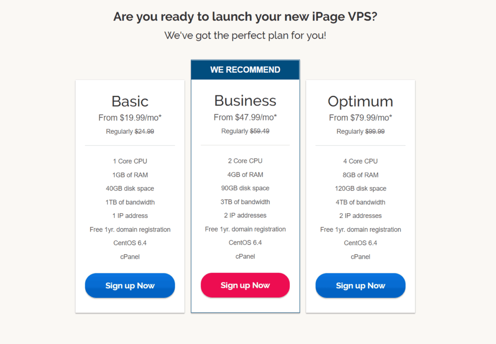 iPage VPS Plans
