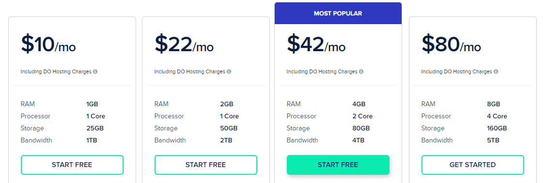 WP cloudways pricing